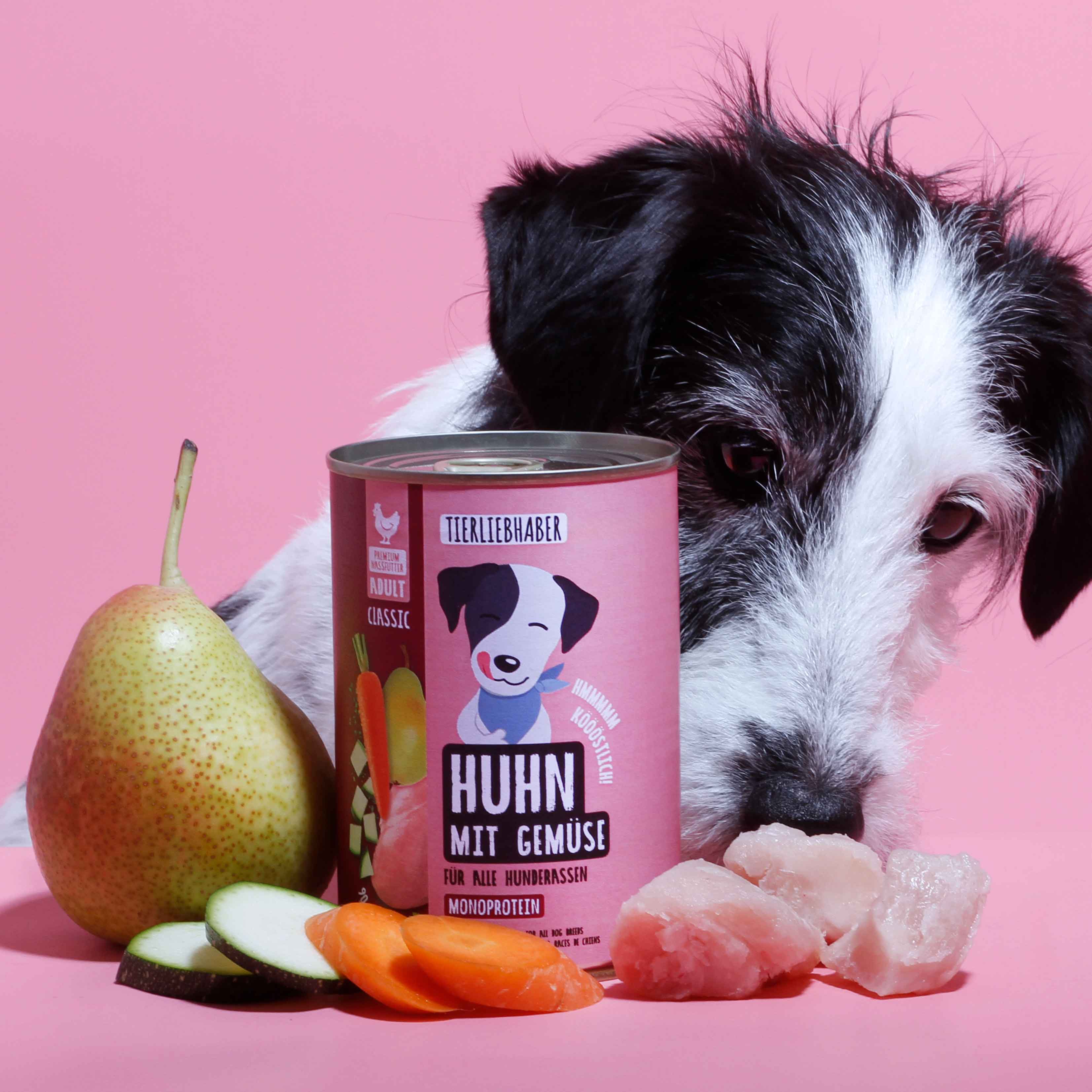 Nassfutter Huhn mit Gemüse 400g gratis