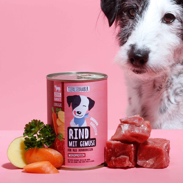 Nassfutter Rind mit Gemüse 400g gratis