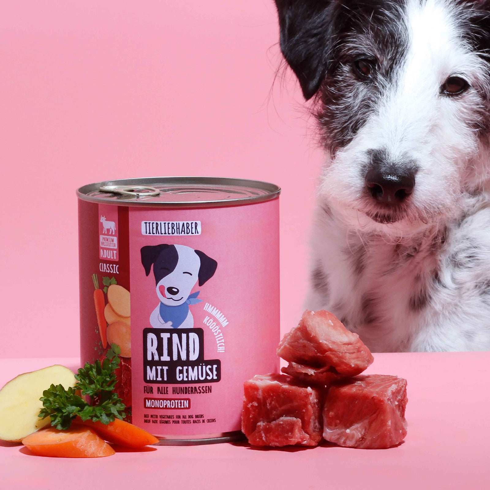 Nassfutter Rind mit Gemüse 800g – Tierliebhaber